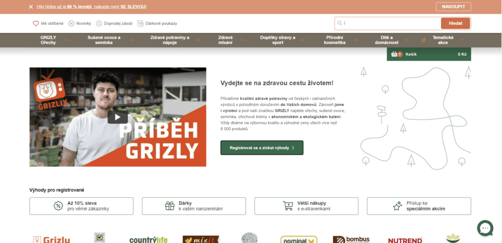 Grizly.cz hlavní stránka